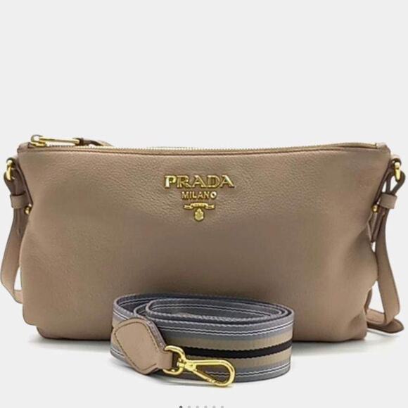 Prada Vitello Dino Crossbody Bag with two straps - Picture 1 of 11